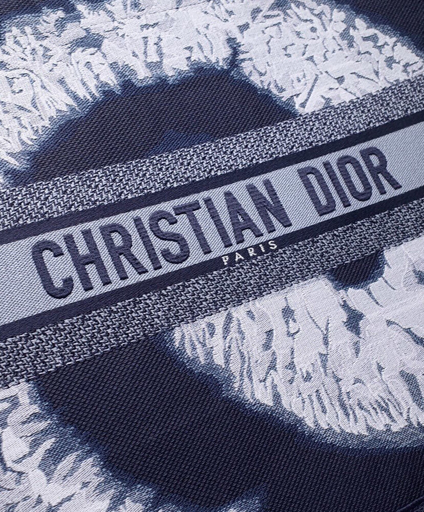 Christian Dior Blue Multicolor Tie Dior Embroidery Dark Blue